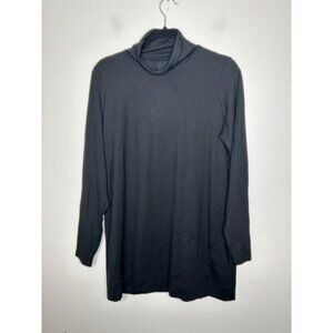 J. Jill Luxe Supima Turtleneck Tunic Black Minimalist Basic Soft Size Medium